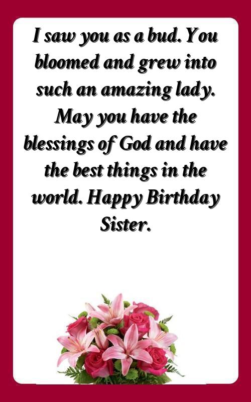 cute birthday wishes for sister